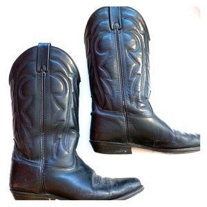 Vittorio Rico Black Leather Cowboy Boots